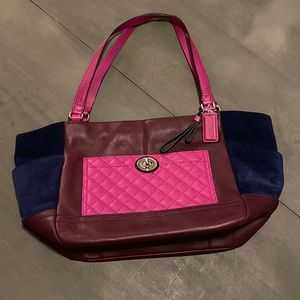 Coach Quilted Color-block Tote